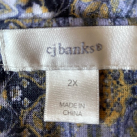 CJ Banks Short Sleeve Top Blue Size 2X - Picture 11 of 16